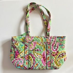 Vera Bradley Small Tote Green/Pink Floral Pattern